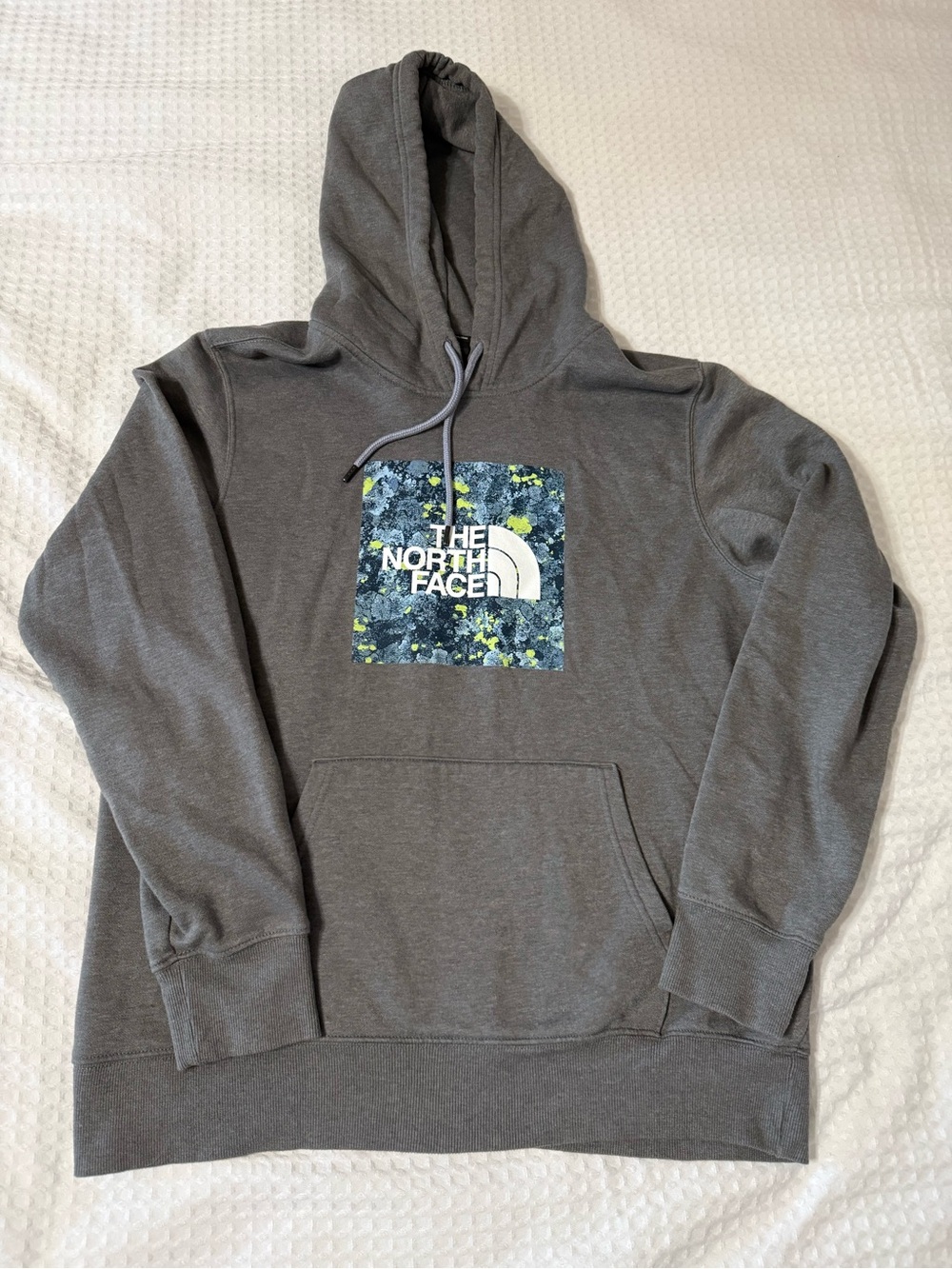 The North Face Men's Gray Hoodie Sweatshirt With Graphic Logo